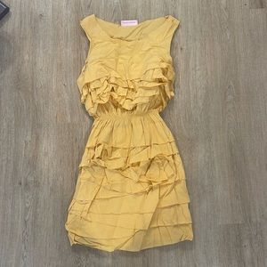Mustard light yellow dress- short
